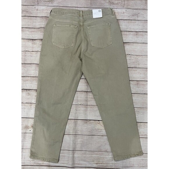 NWT H&M Cream Color High Waist Mom Jeans Stretch Comfort Size 16 - Picture 3 of 8